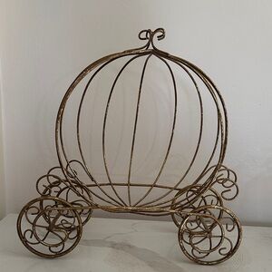 Decorative Gold Metal Cinderela Carriage Accent - Home Accents Decor 15x16X10